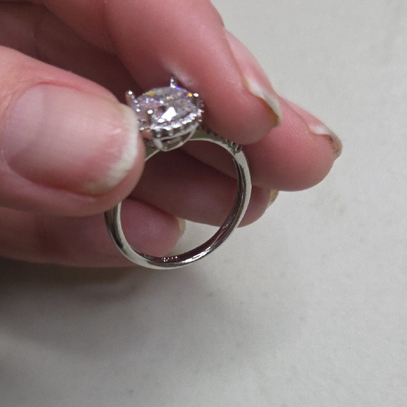S925  Silver Halo Ring Size 9 - Picture 4 of 4